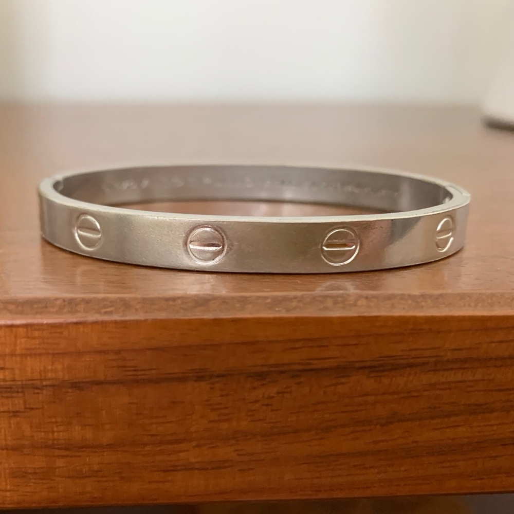 Aldo Cipullo Revson White Gold-Plated Love Bracelet